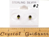 Moldavite Stud Earrings Sterling Silver