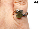 Moldavite Raw Ring Sterling Silver