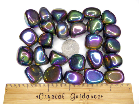 Titanium Aura Quartz tumbled stone