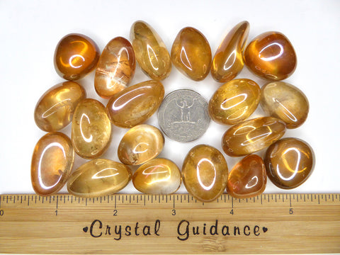 Sunset Aura Quartz tumbled stone