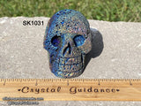 Titanium Aura Lava Rock Basalt Crystal Skull (Free Shipping)